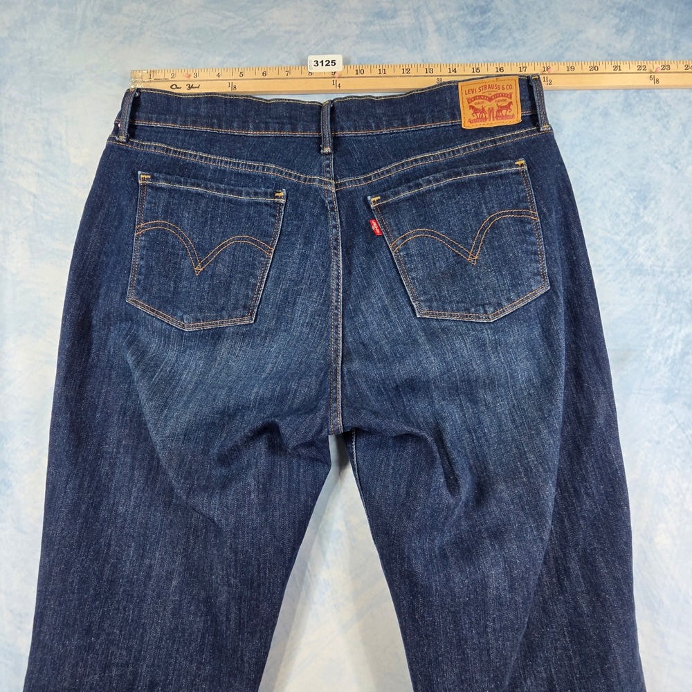 Levis 505 Straight Leg Jeans Womens 14 Dark Wash Indigo Denim Mid Rise Classic - Picture 8 of 8